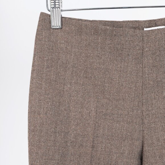Brunello Cucinelli Brown Micro-Plaid Stretch-Wool Trousers - Picture 4 of 10